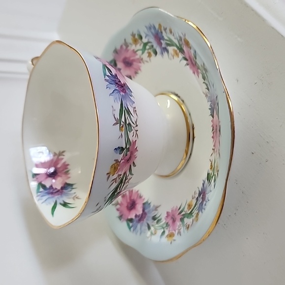 FOLEYFoley, Cornflower, Blue, Vintage, Cup, Saucer, Fine Bone China - Picture 5 of 6